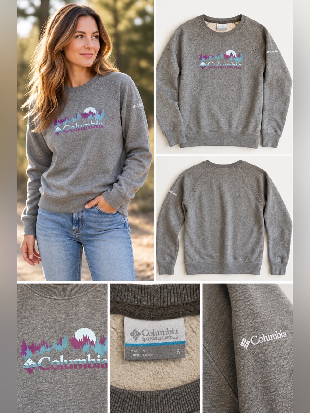 Columbia Sportswear Gray Mountain Graphic Fleece Sweatshirt Women’s Small